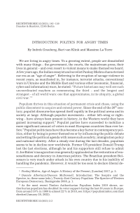 Introduction: Politics for Angry Times