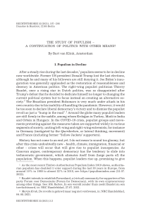 The Study of Populism – A Continuation of Politics with other Means?