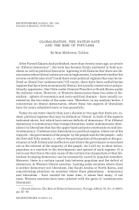 Globalisation, the Nation-Sate and the Rise of Populism