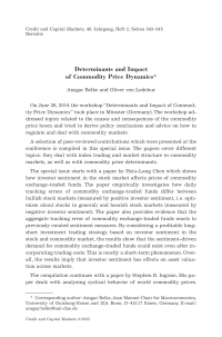 Determinants and Impact of Commodity Price Dynamics