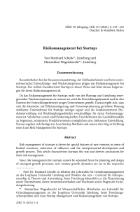 Risikomanagement bei Startups
