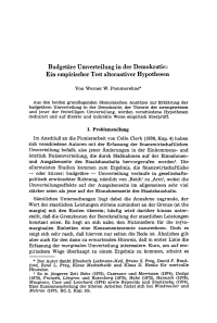 Budgetäre Umverteilung in der Demokratie: Ein empirischer Test alternativer Hypothesen