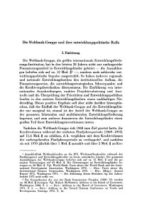 Die Weltbank-Gruppe und ihre entwicklungspolitische Rolle