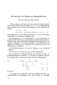 Ein Satz über die Tendenz zur Monoproduktion