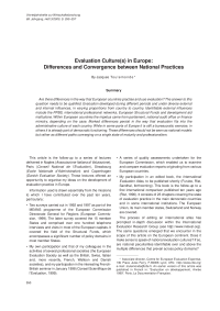 Evaluation Culture(s) in Europe: Differences and Convergence between National Practices