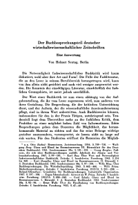 Der Buchbesprechungsteil deutscher wirtschaftswissenschaftlicher Zeitschriften