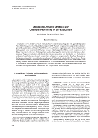 Standards: Aktuelle Strategie zur Qualitätsentwicklung in der Evaluation