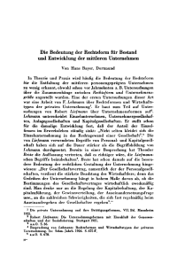 Die Bedeutung der Rechtsform für Bestand und Entwicklung der mittleren Unternehmen