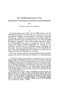 Die Lohndiskriminierung der Frau
