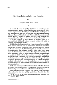 Die Grundwissenschaft vom Sozialen