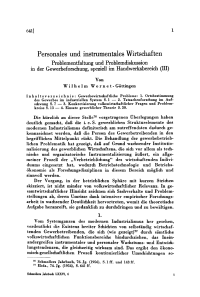 Personales und instrumentales Wirtschaften