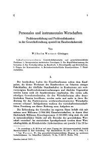 Personales und instrumentales Wirtschaften