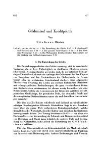 Geldumlauf und Kreditpolitik