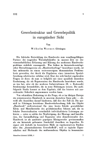 Gewerbestruktur und Gewerbepolitik in europäischer Sicht