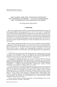 Eine starke oder eine schwache Konzeption der Rechtsstaatlichkeit? – Auch zur Problematik der Universalität der Rechtsstaatlichkeit