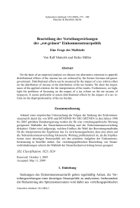 Beurteilung der Verteilungswirkungen der "rot-grünen„ Einkommensteuerpolitik. Eine Frage des Maßstabs