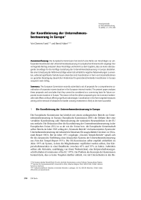 Zur Koordinierung der Unternehmensbesteuerung in Europa