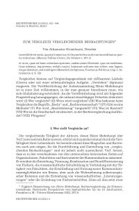 Zum Vergleich vergleichender Beobachtungen