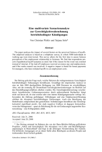 Eine multivariate Szenarienanalyse zur Gerechtigkeitswahrnehmung betriebsbedingter Kündigungen