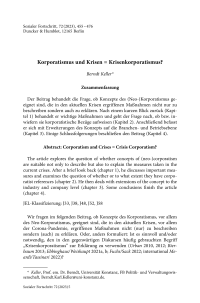 Korporatismus und Krisen = Krisenkorporatismus?