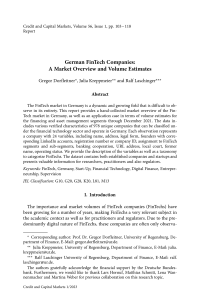 German FinTech Companies: A Market Overview and Volume Estimates