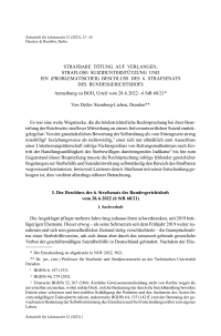 Strafbare Tötung auf Verlangen, straflose Suizidunterstützung und ein (problematischer) Beschluss des 6. Strafsenats des Bundesgerichtshofs