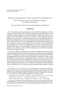 Straflose Suizidassistenz trotz aktiver Tötungshandlung?