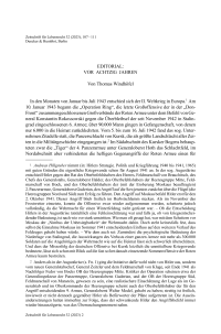 Editorial: Vor achtzig Jahren