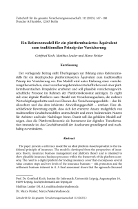 Ein Referenzmodell für ein plattformbasiertes Äquivalent zum traditionellen Prinzip der Versicherung