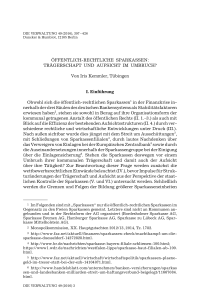 Öffentlich-rechtliche Sparkassen: Trägerschaft und Aufsicht im Umbruch?