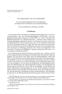 Das Mögliche und das Mindeste