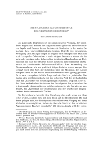 Der Syllogismus als Grundstruktur des juristischen Begründens?