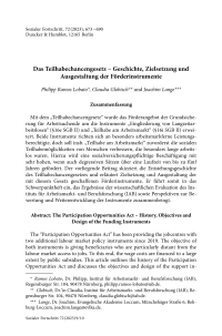 Das Teilhabechancengesetz – Geschichte, Zielsetzung und Ausgestaltung der Förderinstrumente