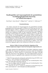 Handlungsfelder und Anpassungsbedarfe der ganzheitlichen beschäftigungsbegleitenden Betreuung im Teilhabechancengesetz