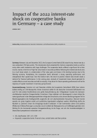 Impact of the 2022 interest-rate shock on cooperative banks in Germany – a case study
