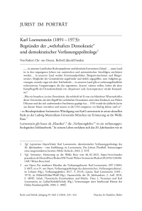 Karl Loewenstein (1891 – 1973): Begründer der „wehrhaften Demokratie“ und demokratischer Verfassungspolitologe