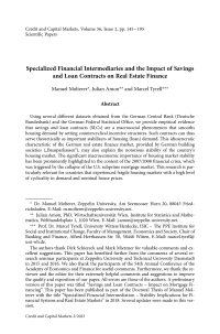 Specialized Financial Intermediaries and the Impact of Savings and Loan Contracts on Real Estate Finance
