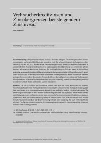 Verbraucherkreditzinsen und Zinsobergrenzen bei steigendem Zinsniveau