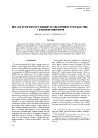 The Link of the Monetary Indicator to Future Inflation in the Euro-Area — A Simulation Experiment