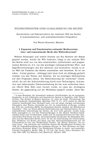 Weltrechtssystem oder Globalisierung des Rechts? Konstruktion und Rekonstruktion der modernen Welt des Rechts in kommunikations- und systemtheoretischer Perspektive