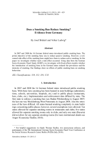 Does a Smoking Ban Reduce Smoking? Evidence from Germany