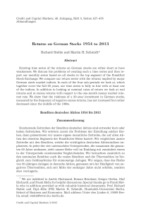 Returns on German Stocks 1954 to 2013