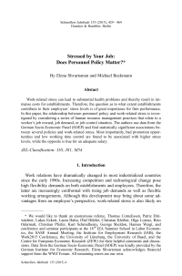 Stressed by Your Job: Does Personnel Policy Matter?