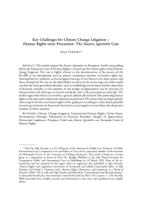 Key Challenges for Climate Change Litigation – Human Rights meet Precaution: The Duarte Agostinho Case