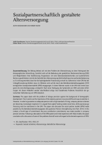 Sozialpartnerschaftlich gestaltete Altersversorgung