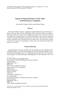 Impact of Natural Disasters on the Value of (Re)Insurance Companies