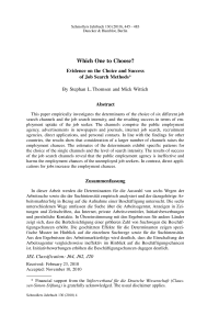 Which One to Choose? Evidence on the Choice and Success of Job Search Methods