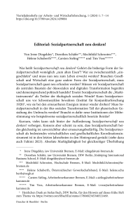 Editorial: Sozialpartnerschaft neu denken!