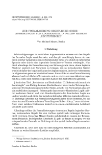 Zur Formalisierung rechtlicher Sätze – Anmerkungen zum Logikkapitel in Philipp Reimers ‚Rechtstheorie‘