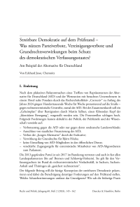 Streitbare Demokratie auf dem Prüfstand – Was nützen Parteiverbote, Vereinigungsverbote und Grundrechtsverwirkungen beim Schutz des demokratischen Verfassungsstaates?
